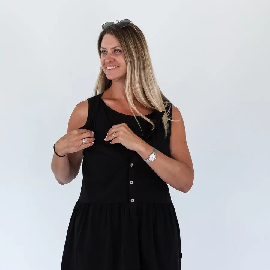 Milkbar Breastfeeding Billie Dress | Black - Babyonline