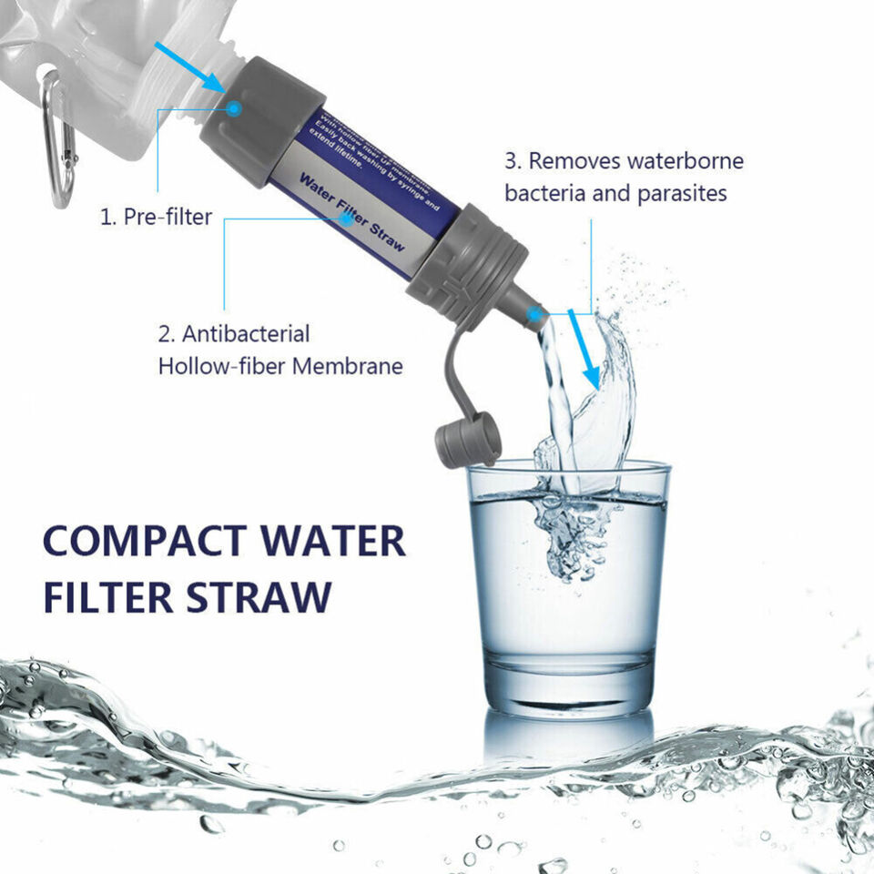 Portable Camping Hiking Mini Water Filter Straw Purifier