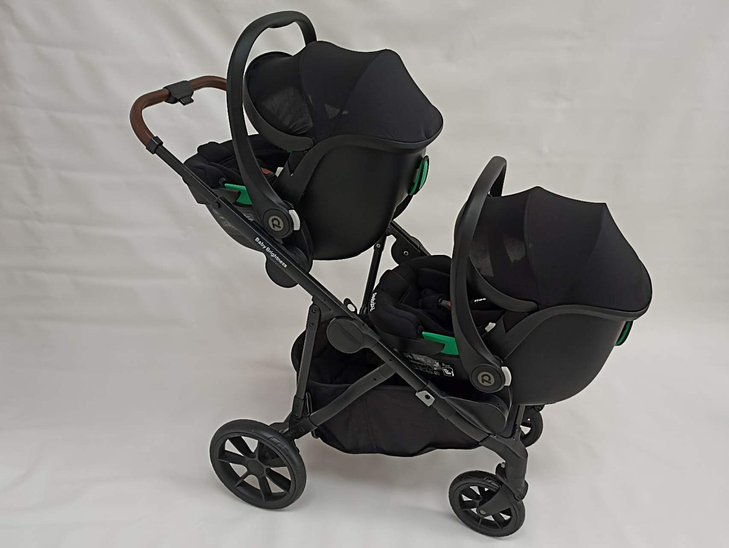 Double Pram – Luxe Twin Stroller with Double Car Seats and Rotating ISOFIX Bases