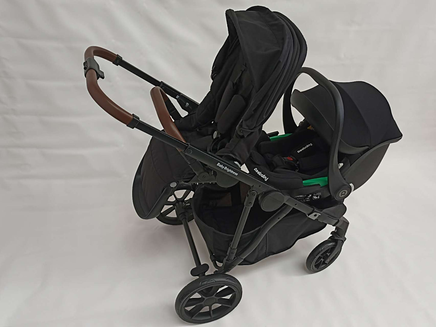 Double Pram – Luxe Twin Stroller with Car Seat