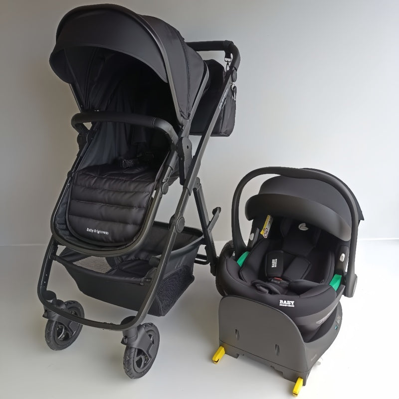 Baby Brightness Palms 2+ baby stroller with baby capsule and ISOFIX base Black