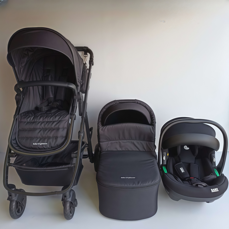 Baby Brightness Palms 2+ baby stroller with carrycot and capsule Black