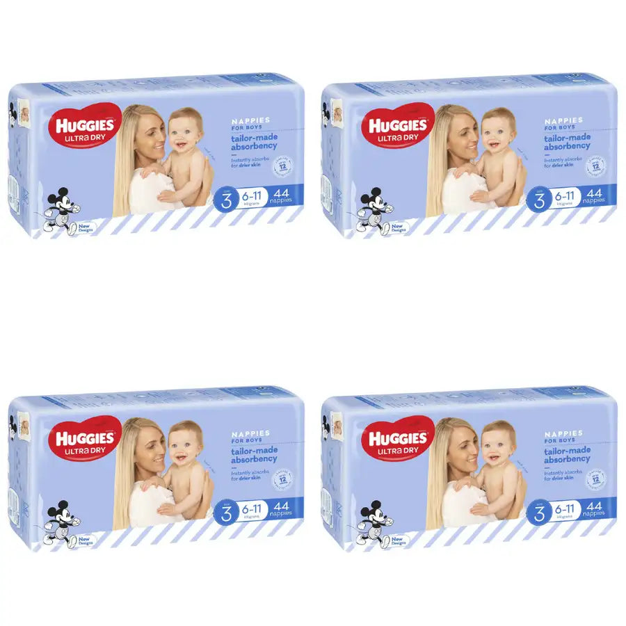 Huggies Ultra Dry Size 3 VALUE BOX (6-11kg) - BOYS 176 Nappies - Babyonline
