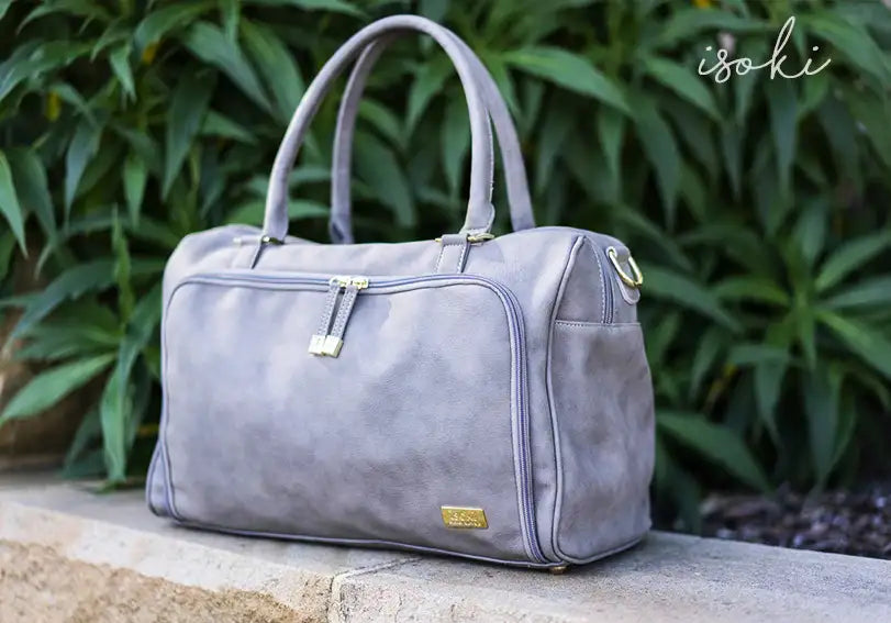 Isoki Double Zip Satchel STONE - Babyonline