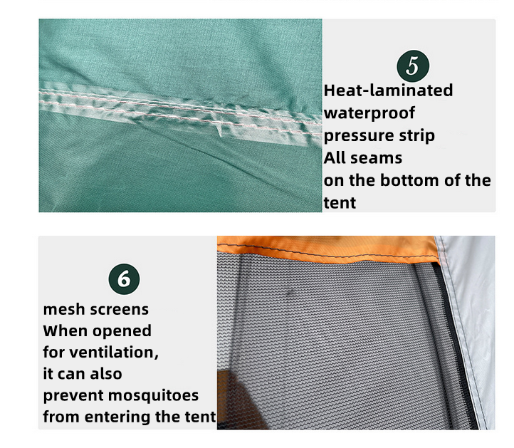 Silver Coated Tent Camping Tent 430x305x203cm - Green