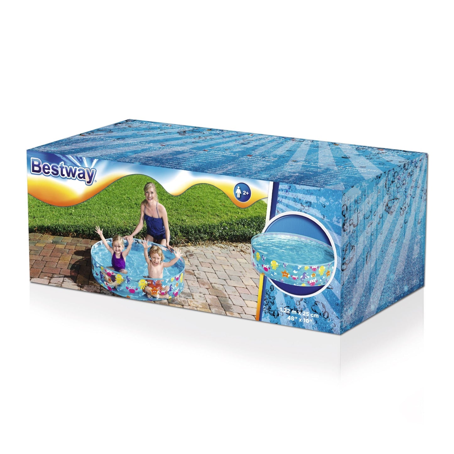 Bestway 1.22m x 25cm Kids Above Ground Pool Sea Life Design Portable
