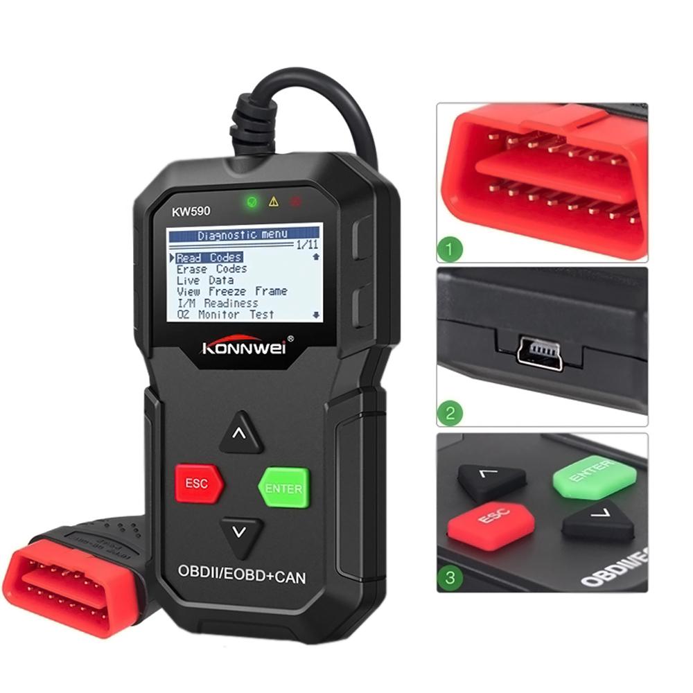 KONNWEI KW590 OBDII Diagnostic Scanner Vehicle Engine Diagnosis Code Reader