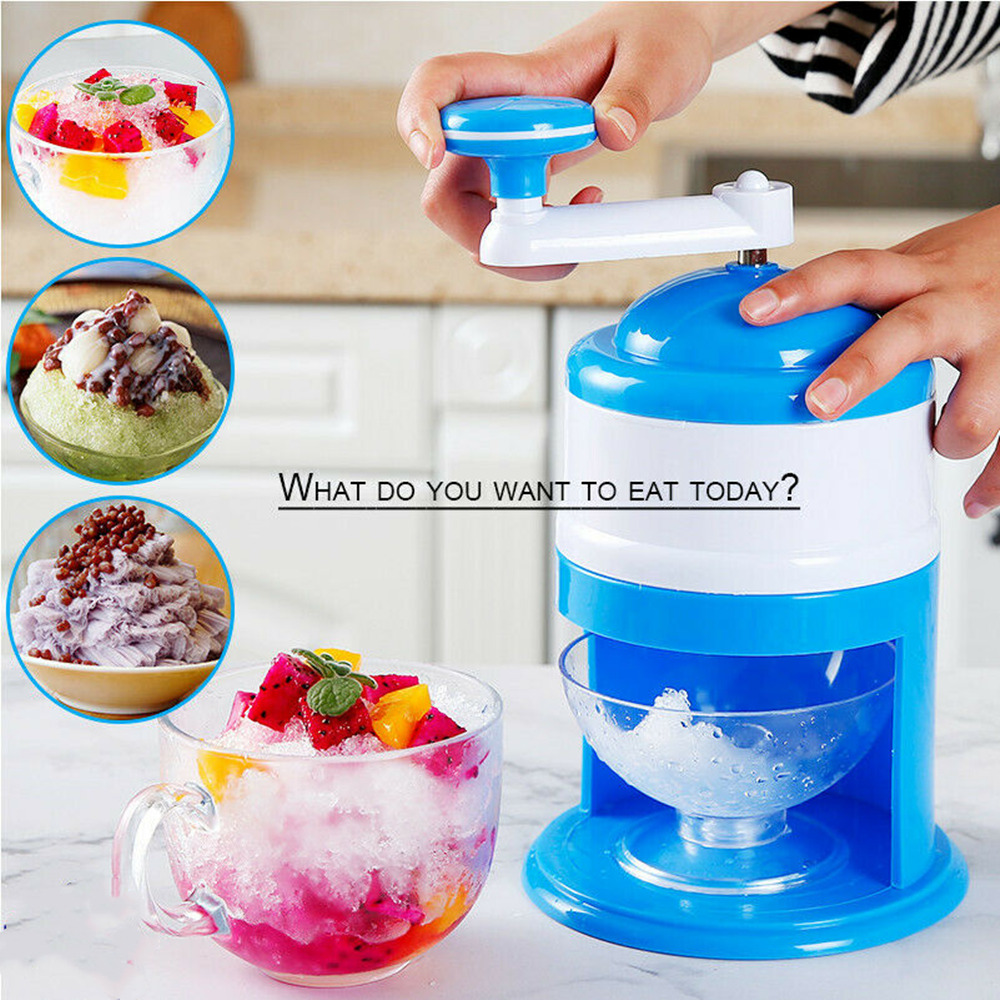 Manual Ice Shaver Machine Hand Crank Premium Ice Crusher Snow Cone Maker Tool