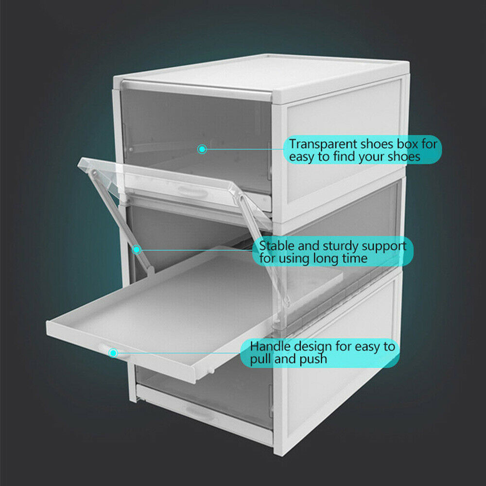 3X Push-pull Shoes Box Rack Foldable Shoe Organizer