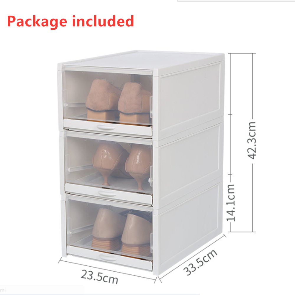 3X Push-pull Shoes Box Rack Foldable Shoe Organizer