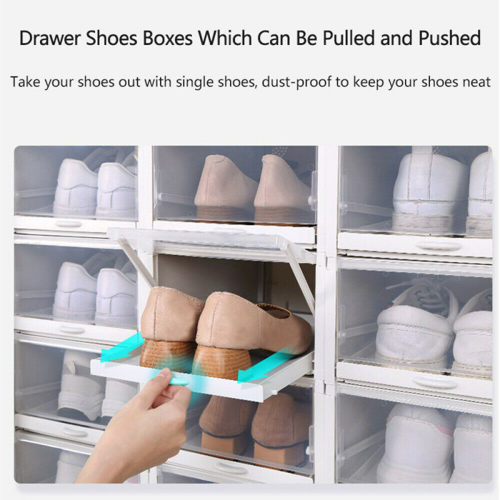 3X Push-pull Shoes Box Rack Foldable Shoe Organizer