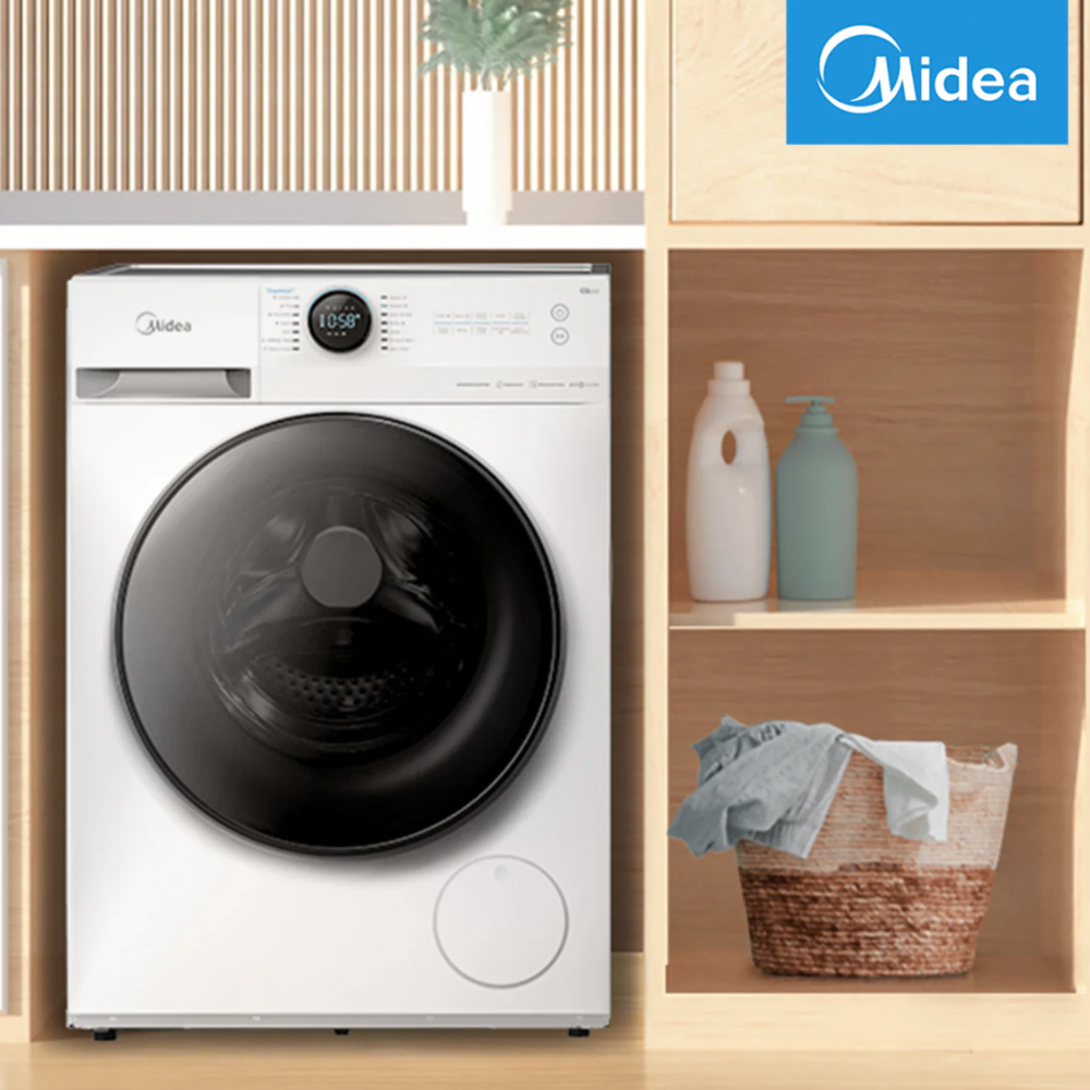 Midea 9KG Steam Wash Front Loader Washing Machine With Wi-Fi - White