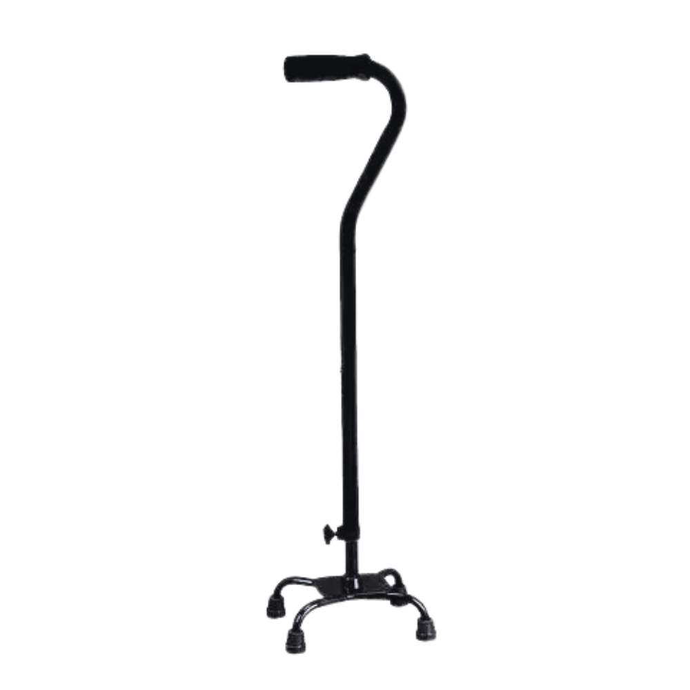Swan Neck Quad Cane- Black- (CA215)