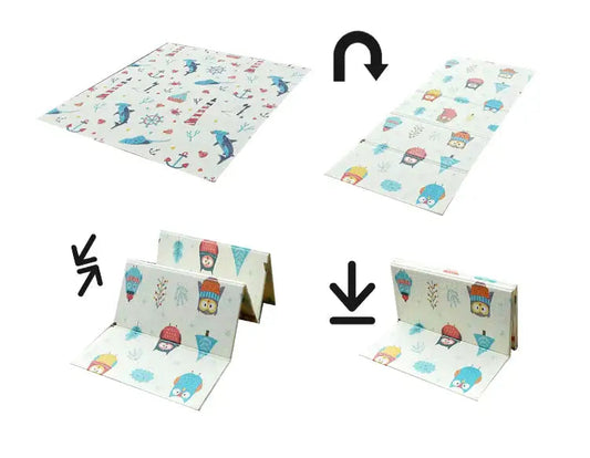 Double Sided Folded Ocean & Owl Play Mat - Babyonline