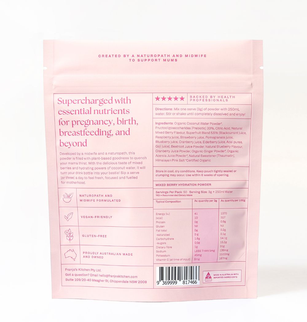 Franjos Kitchen - Mixed Berry & Coconut Hydration Powder