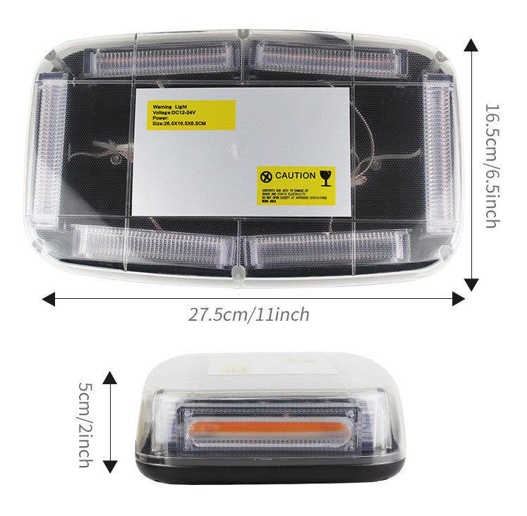 6-COB LED Beacon Flashing Magnetic Emergency Warning Strobe Amber Light 12/24V