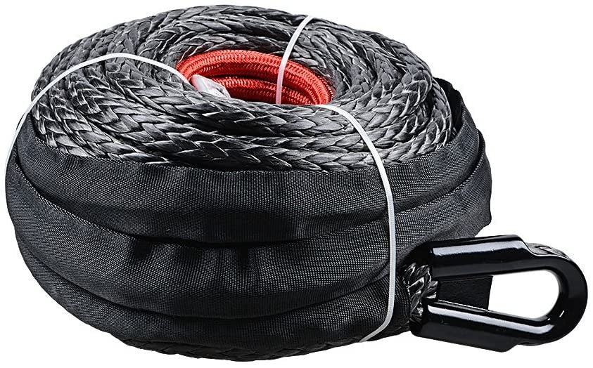 Winch Rope 29M Dyneema Synthetic Car Tow Recovery Cable 4WD BLK - salelink.co.nz