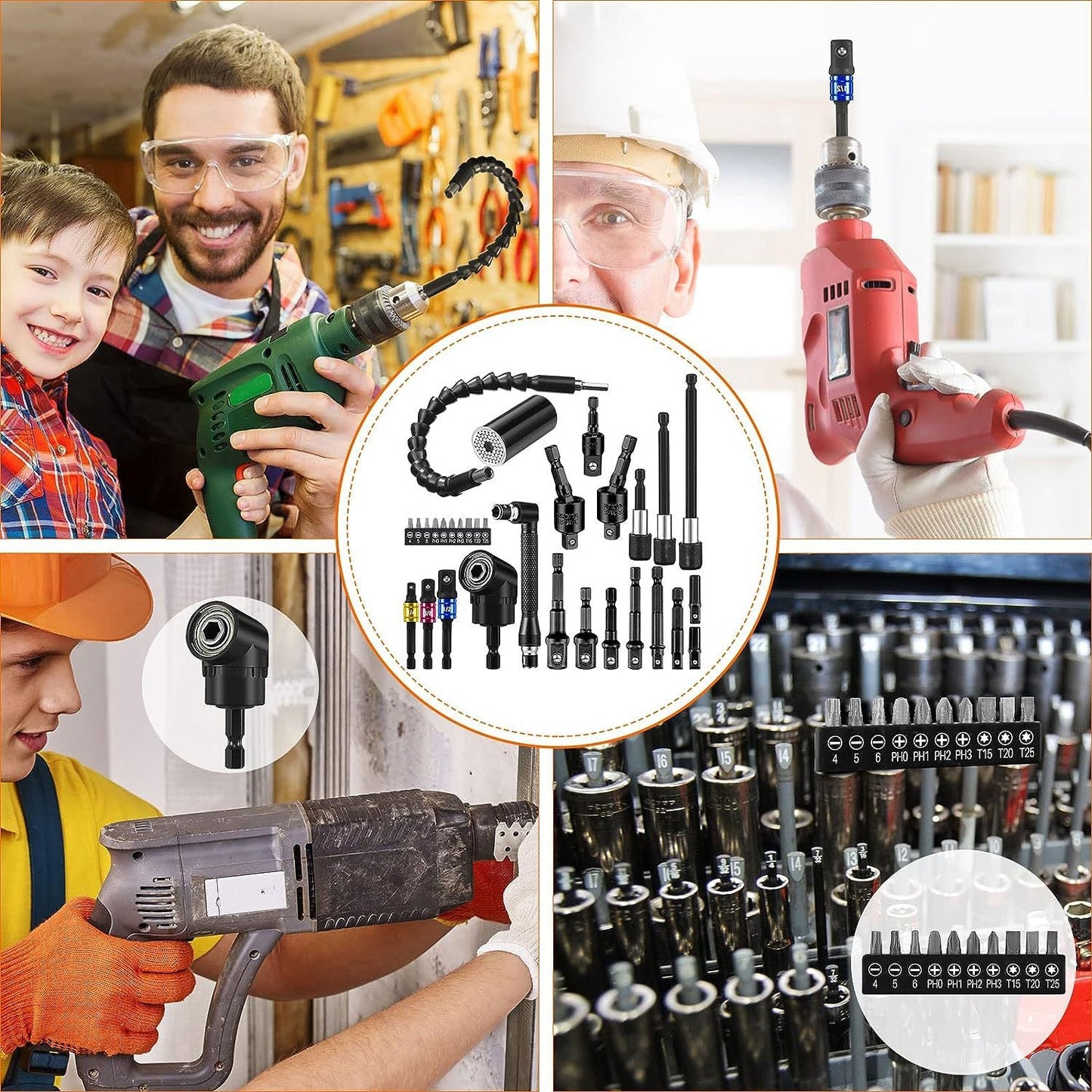 31PCS Right Angle Drill Adapter Set