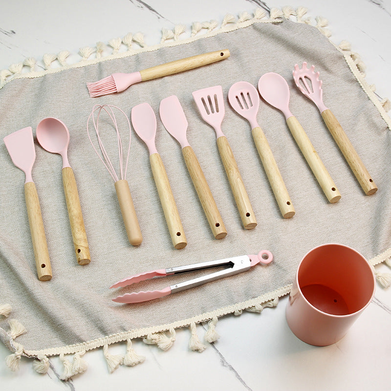 Mini Kids Silicone Cooking Utensils Set Cookware Kitchen