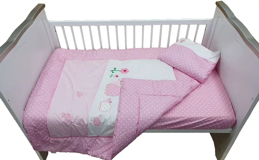 Sleep Tight Cot Bedding Set PINK TURTLE - Babyonline
