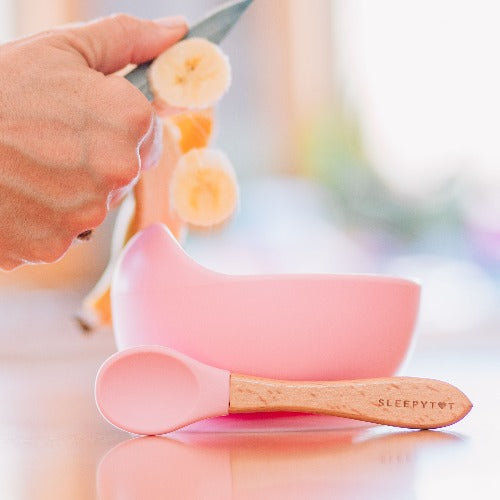 Sleepytot -Suction Bowl & Wooden Spoon Set