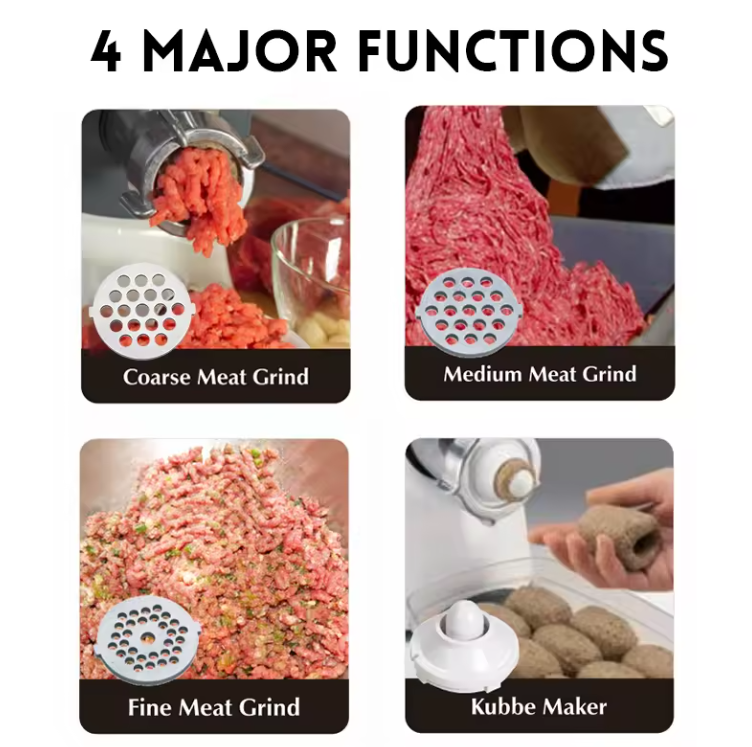 Electric Meat Grinder Mincer Sausage Filler Kibbe Maker Stuffer