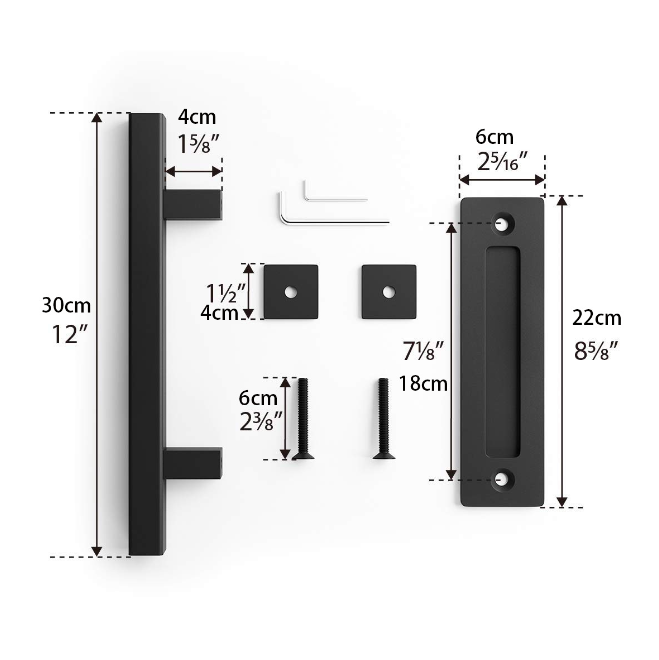 12'' Barn Door Handle Black - salelink.co.nz