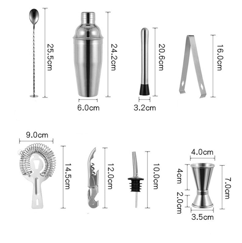 12Pcs Cocktail Shaker Set