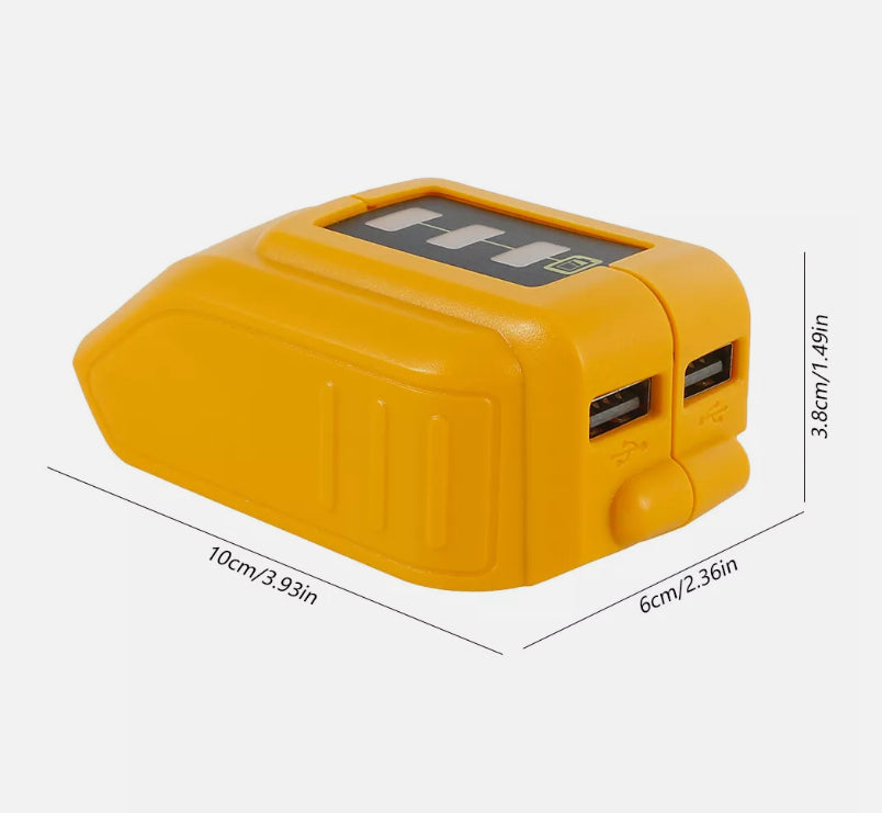USB Phone Charger Adapter Li-ion Battery For Dewalt DCB090