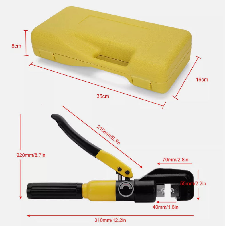 Hydraulic Crimping Tool 8 Ton Wire Force Terminal Crimper Cable 9 Dies 4-70mm