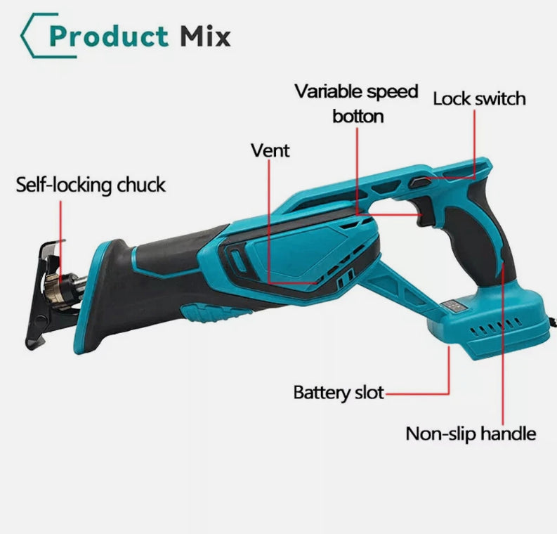 Saber Saw Reciprocating Saw Fits 18V Makita Battery