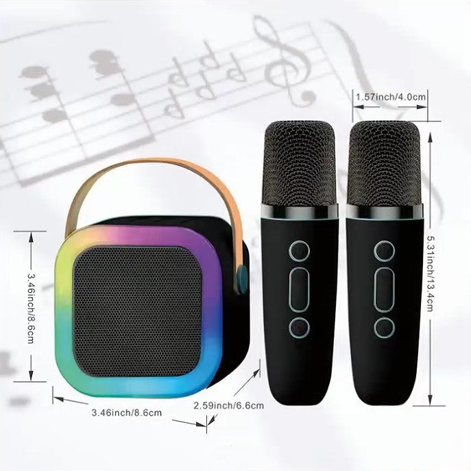 Bluetooth Singing Speaker Karaoke Player with 2 Wireless Microphones - salelink.co.nz