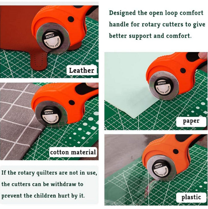 45mm Rotary Cutter with 10 Replacement Blades