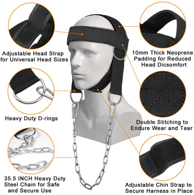 Head Neck Harness Weight Lifting Strength Exercise Strap - salelink.co.nz