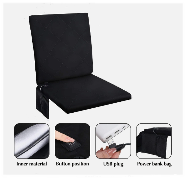 Foldable Heated Seat Cushion 3 Adjustable Modes