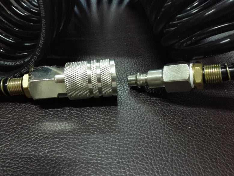 1/4" Air Hose Fitting Coil Pneumatic Compressor Quick Coupler US Type 200PSI - salelink.co.nz