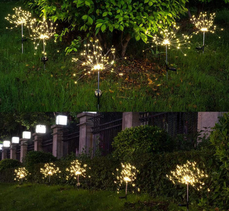 2 Pack Solar LED Firework Garden Lights Outdoor