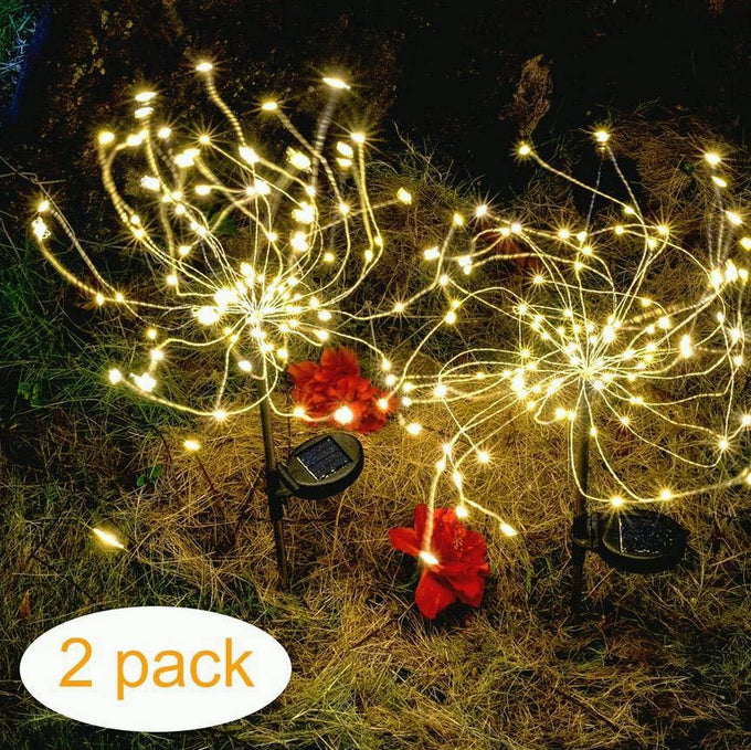 2 Pack Solar LED Firework Garden Lights Outdoor