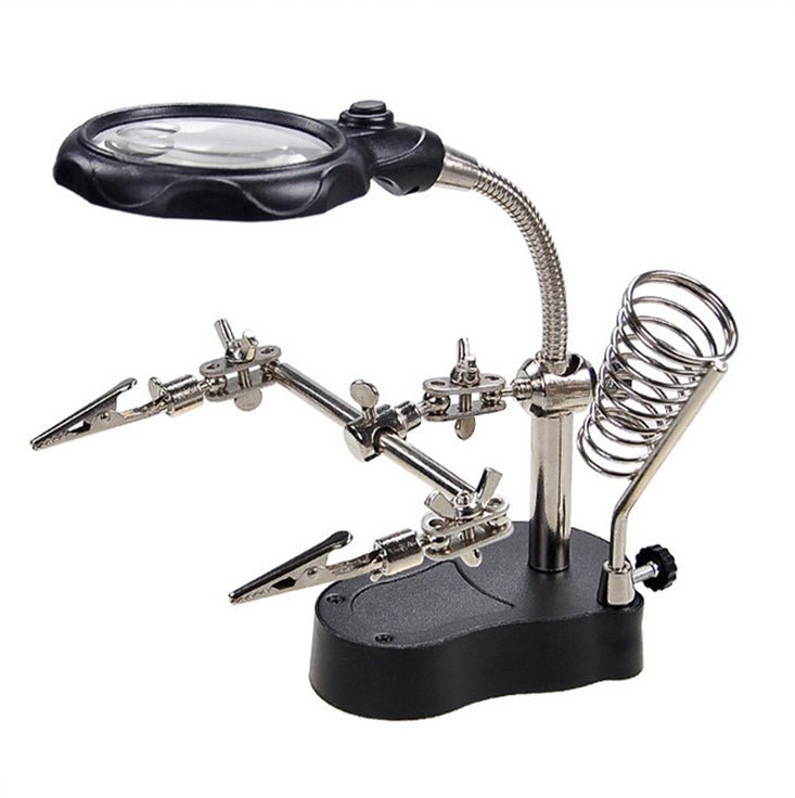 Soldering Iron Magnifier Stand Holder Station