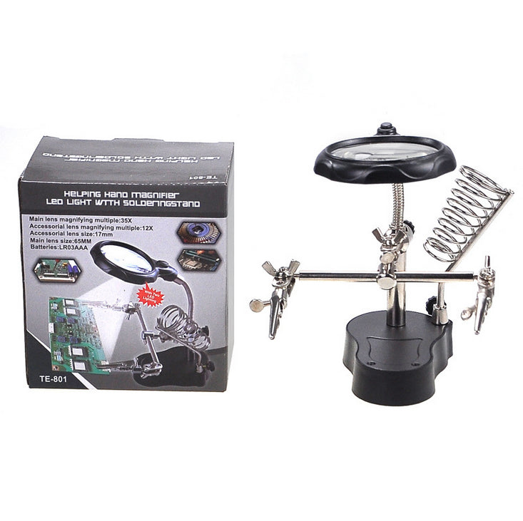 Soldering Iron Magnifier Stand Holder Station - salelink.co.nz