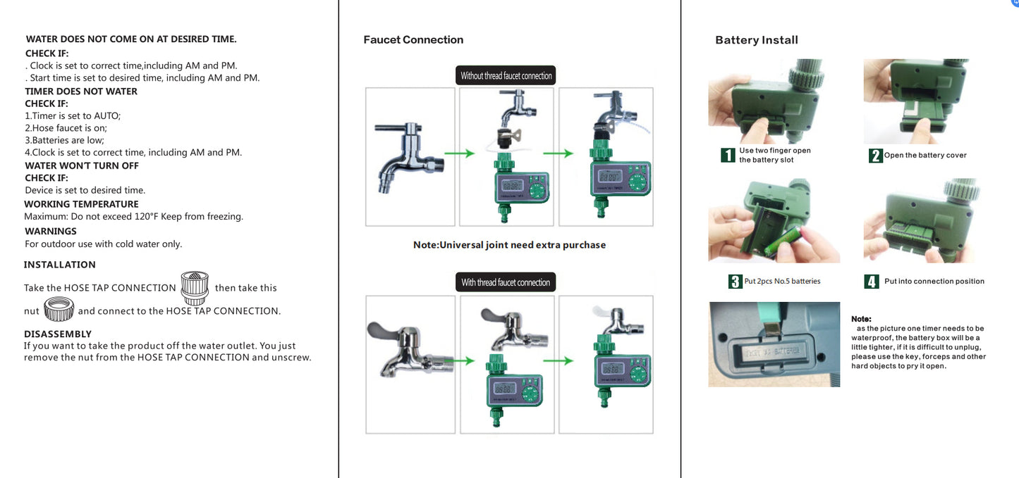 Automatic Water Timer Irrigation Controller Digital Watering Tap Timer Garden