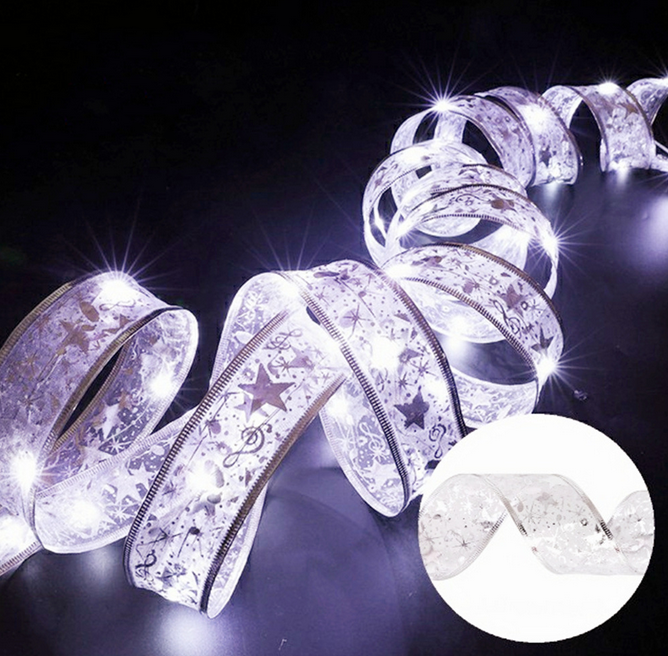 5M LED Christmas Tree Ribbon Bow Xmas Light