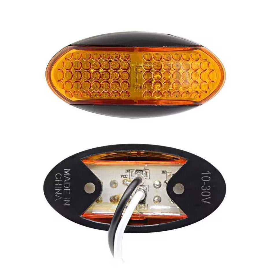 10X 10V-30V Amber Clearance Lights Side Marker Led Trailer Truck Lorry Lamp