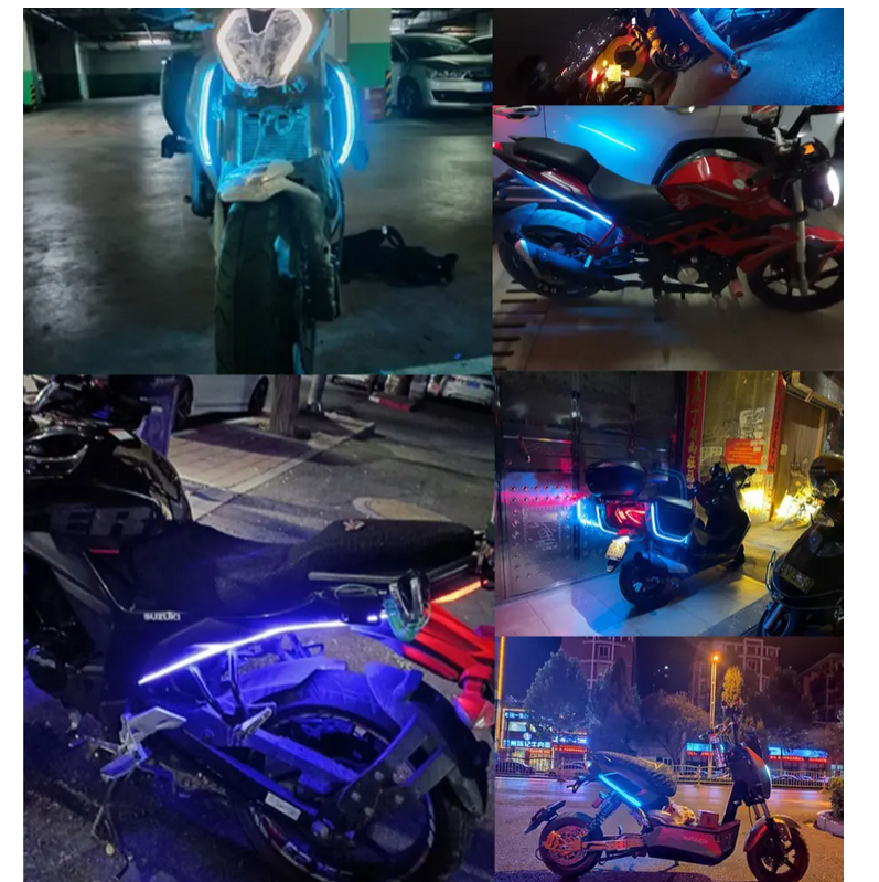 30CM Flexible Motorcycle Turn Signal Light Red to Yellow