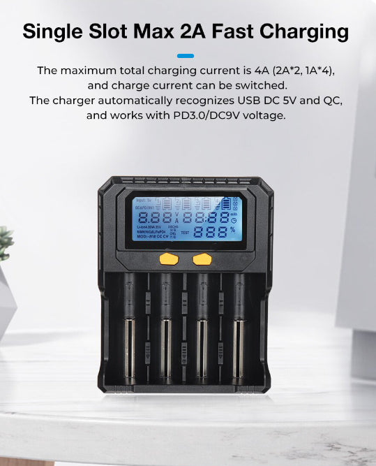 Smart Battery Charger 4 Slots