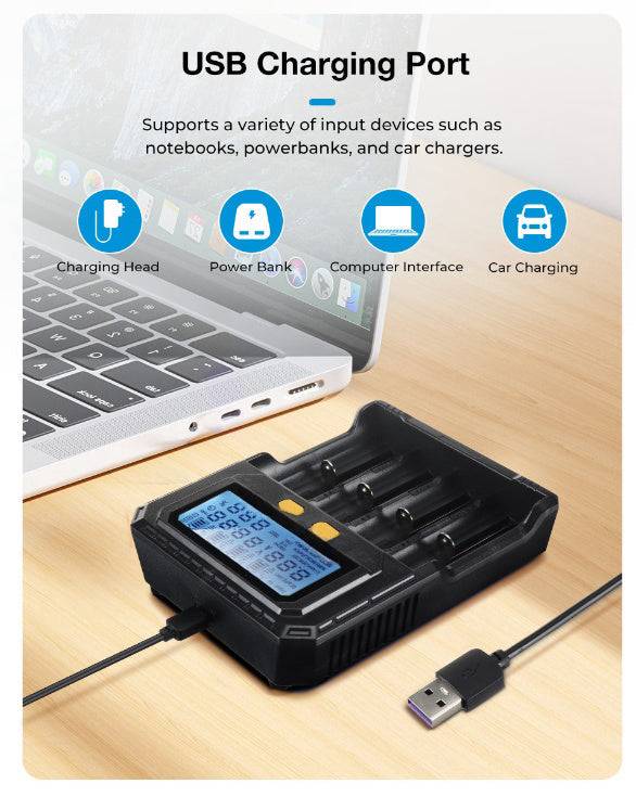 Smart Battery Charger 4 Slots