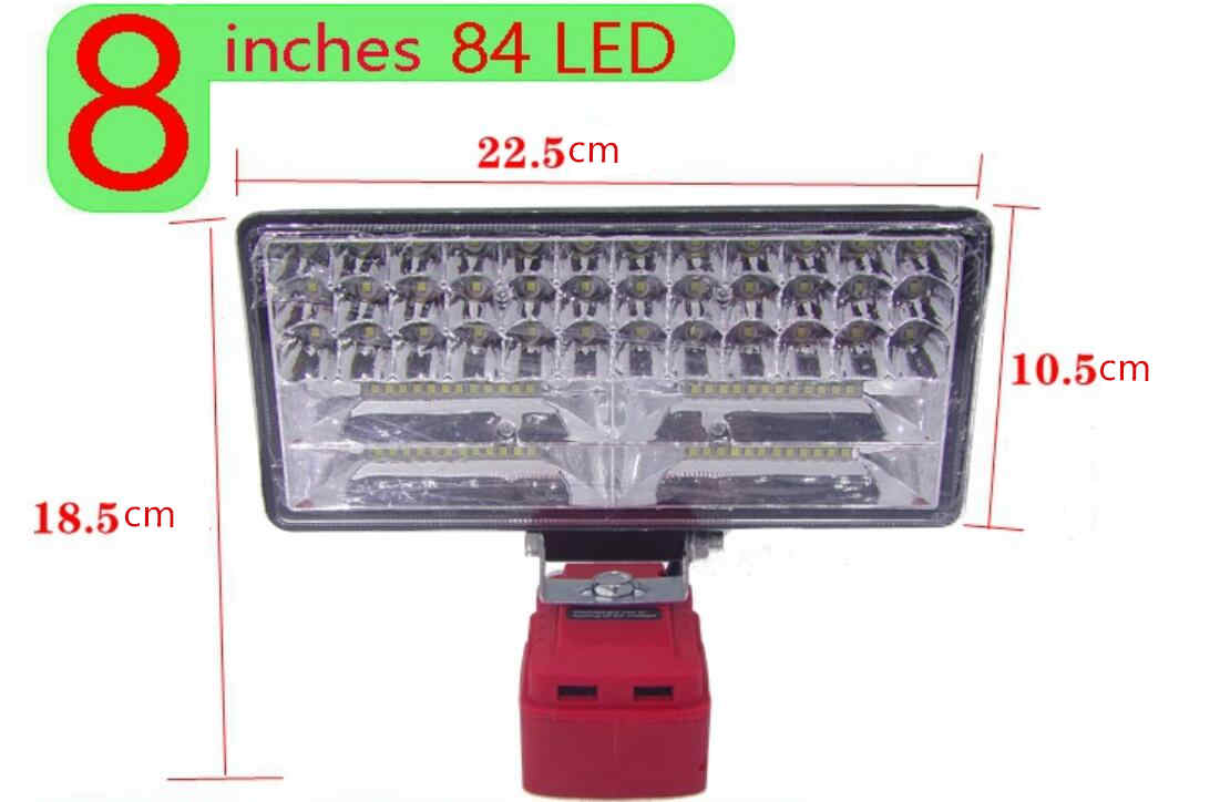 8 Inch LED Work Light Fits Milwaukee 18V Battery