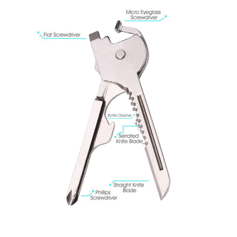6 in 1 Multi Function Stainless Steel Utility Key Tool Knife Screwdeiver
