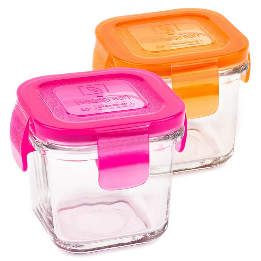 Wean Green Glass Wean Cube 2 Pack - RASPBERRY & CARROT - Babyonline