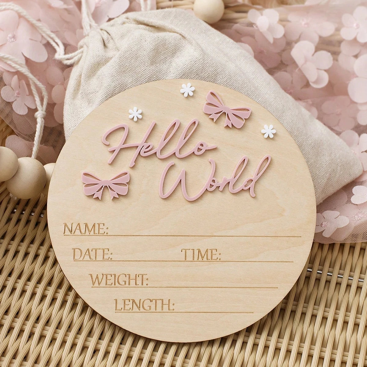 Hello World Newborn Name Sign